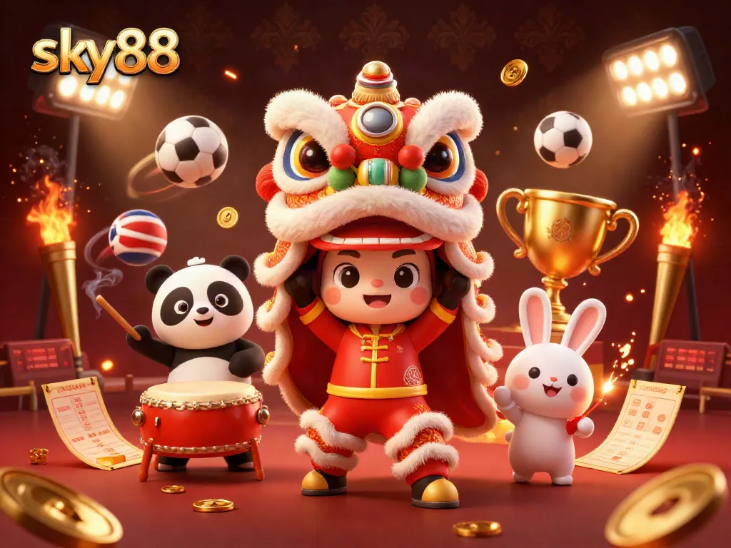 Explore thrilling adventures at sky88 with vibrant casino elements and dynamic characters.