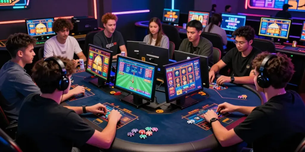 Dynamic online gaming experience at net88 with players enjoying casino games.