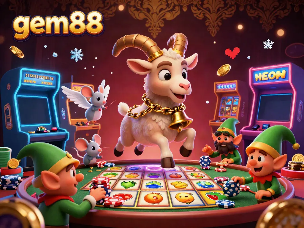 Experience gem88's lively online casino atmosphere with Krampus, angel mouse, and elf gremlins.