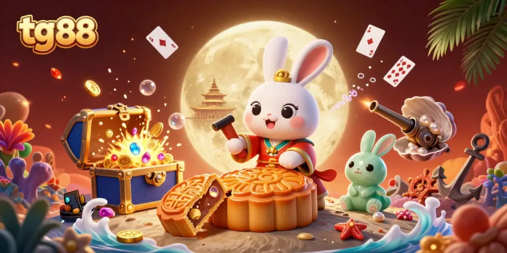 Win exciting prizes with tg 88 at a vibrant online casino featuring colorful decorations and game elements.