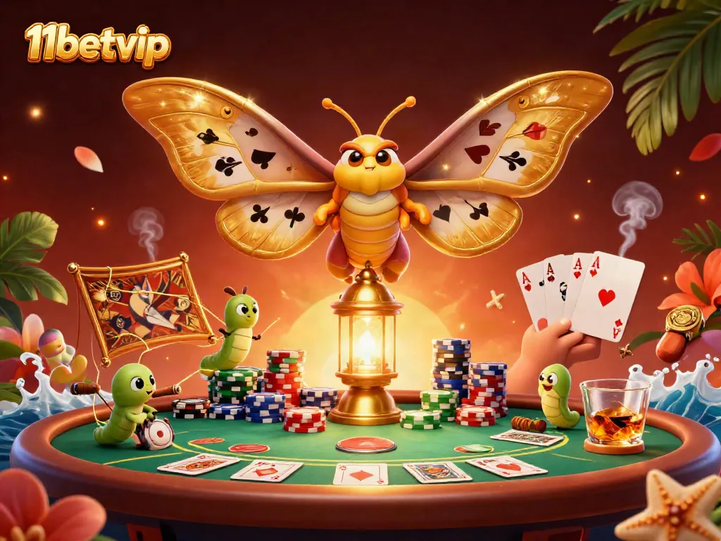 Engage with thrilling games at 11betvip featuring vibrant scene of card games and lively atmosphere.